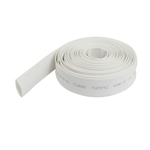 Tube Thermorétractable Blanc 25mm - Longueur 2 Pieds, Rapport 2:1, Polyoléfine, Pour Isolation électrique