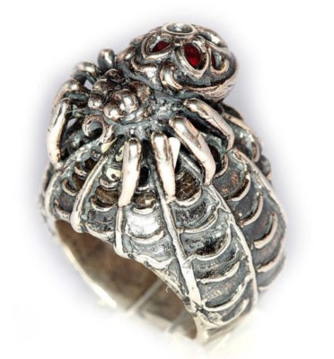 Schwarzer Witwe Sterlingsilberring
