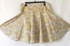 INC International Concept Skirt Fit-Flared Multi-Color Cotton Sequin Trim Size10