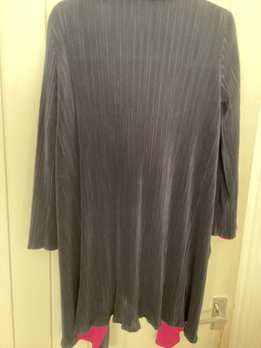 FRANK USHER reversible plisse pleats jacket navy/magenta edge to edge waterfall - Picture 6 of 6