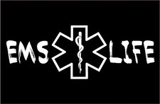 Two EMS Life Car Decals Star Of Life Ambulance Decal Vinyl Window Sticker