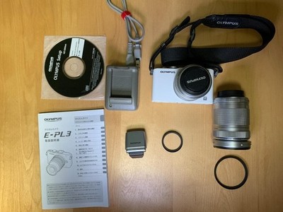 OLYMPUS PEN Lite E-PL3 White 12.3MP w/M.ZUIKO 14-42mm, 40-150mm Double Lens Kit