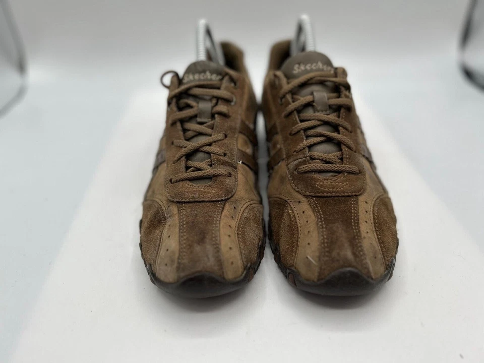 Skechers 46940 Athletic Shoes Women's Sz 8 Brown Suede Leather Lace Sneakers - Image 2 of 4