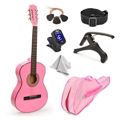 MasterPlay Kids Guitar, 30  Beginner Classical Wood Guitar For Pink Right
