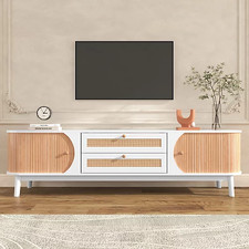 Large TV Stand 170cm Natural Wood Cabinet with Doors & Drawers Storage