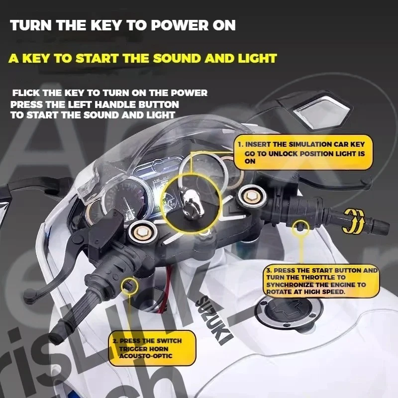 1:6 SUZUKI HAYABUSA GSX-1300R Alloy Metal Diecast Motorcycle Model Decoration - Image 2 of 4
