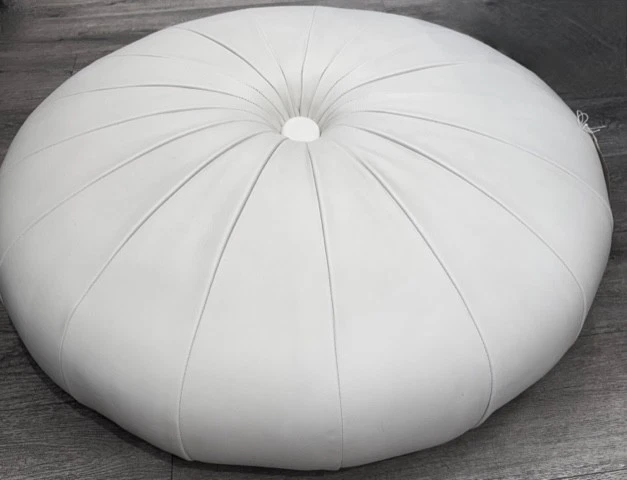 Leather Pouf, In The Style Of Poltrona Frau Italy - Image 3 of 3