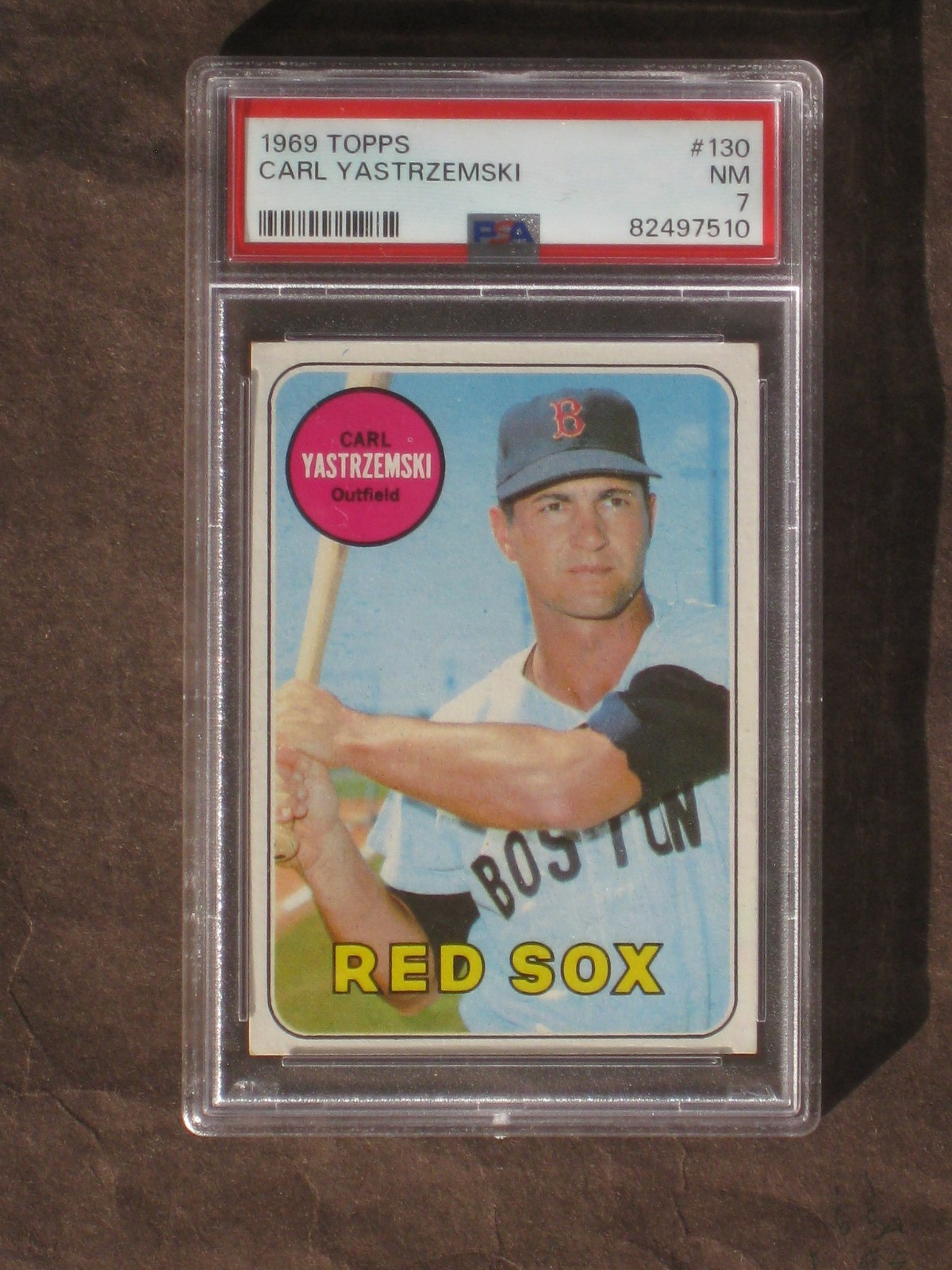 1969 TOPPS CARL YASTRZEMSKI # 130 RED SOX PSA 7  HOF