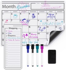 Magnetic Dry Erase Whiteboard Calendar Fridge Easy to Clean Schedule Organizer