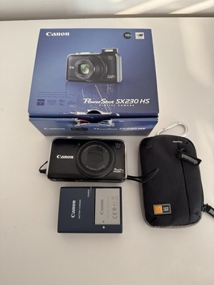 Canon PowerShot SX230 HS 12.1MP Digital Camera Y2K Black Excellent