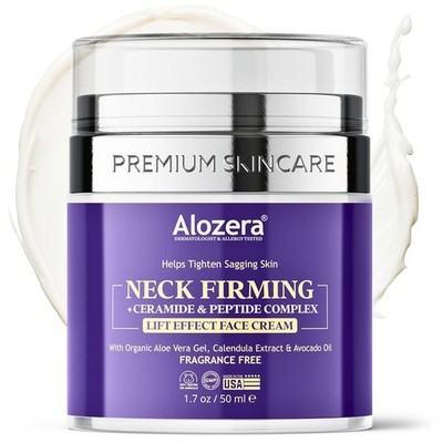 Alozera Neck Firming Cream - Lifts & Tightens Skin, Anti-Aging, 1.7 oz