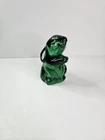 Vintage Salviati Murano Italy Emerald Green Art Glass Standing Rabbit Bunny