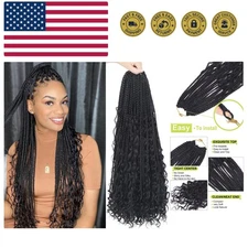 Goddess Box Braids Crochet Hair with Curly Ends - 24 Inch Pack of 8 for Elegance