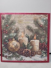 Weihnachtskarte Kerzen 16x16 cm mit Umschlag Weihnachten Karte Handgemacht NEU