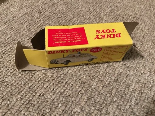 Vintage Dinky Toys Original Empty Box 269 Motorway Police Car Jaguar
