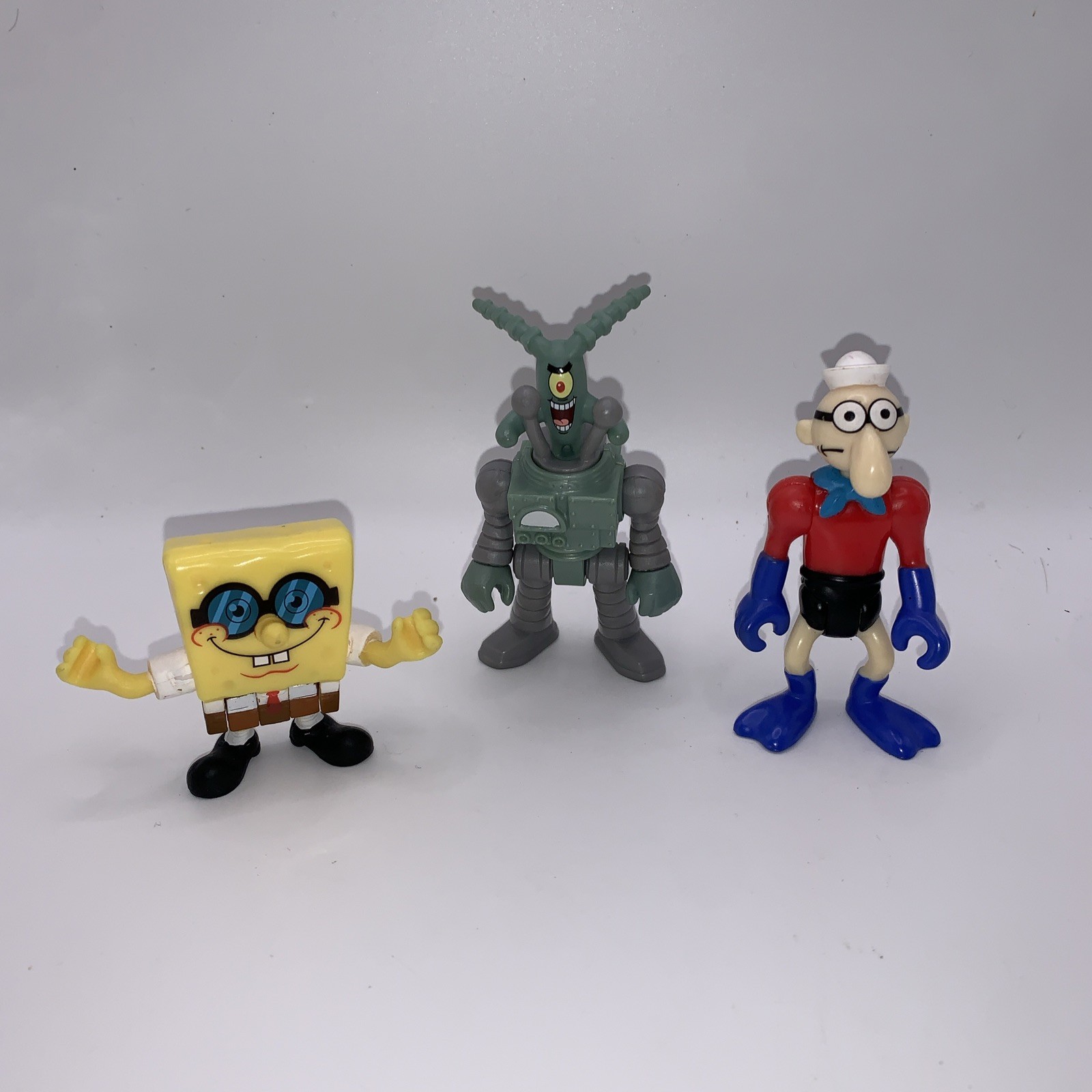 Imaginext SpongeBob SquarePants Figures Lot Plankton & Robot Exo, Barnacle Boy