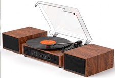 6 Speakers HiFi Sound Vinyl Record Player with 4 2 External Stereo Speakers ...
