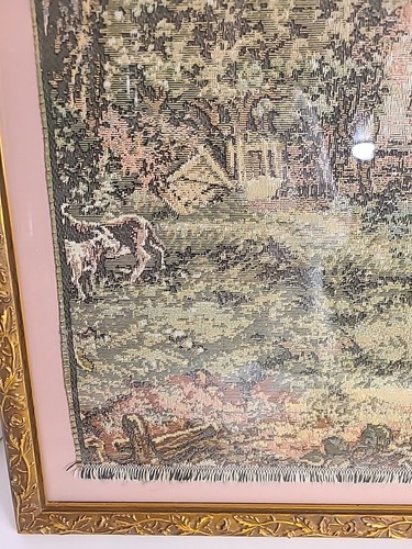 Vintage gerahmter Wandteppich Landschaften, Suffolk Cottage "24" x 23" breit - Bild 2 von 13