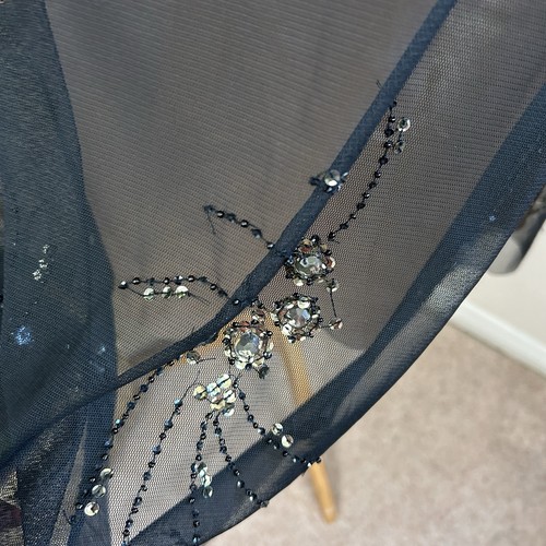 Autograph M & S Skirt UK 12 Layered Gold & Black Mesh A-Line Knee Length Sequins - Picture 7 of 10