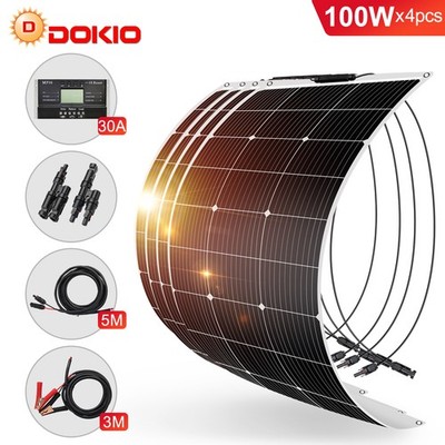400W(100WX4) Flexible Solar Panel Complete Kit for Backup Power Supply Off Grid