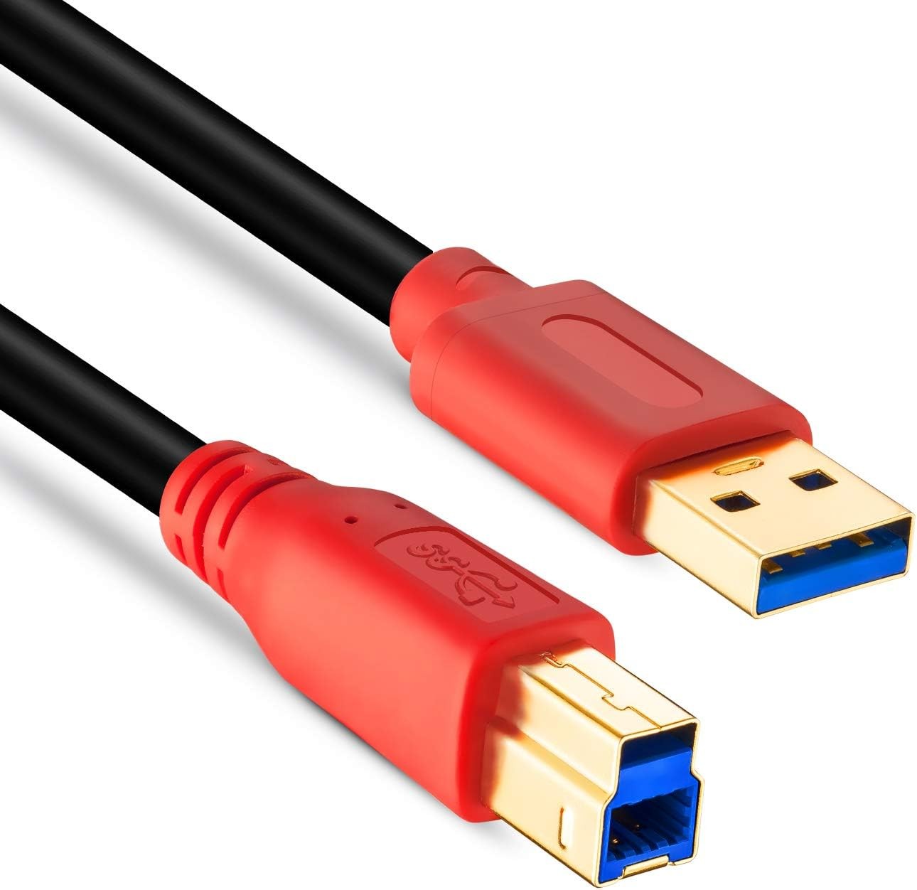 Tan QY USB 3.0 Cable A Male to B 1Ft, Type A B 0.3M/1Ft 