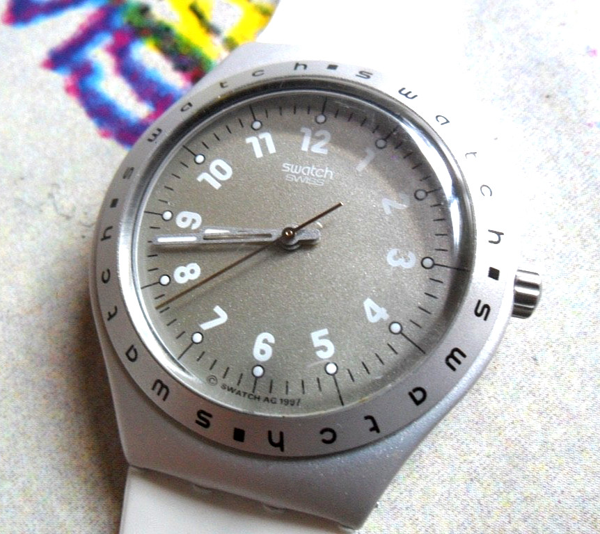 Runs 1997 Clean Watch Vintage Swatch mm Aluminum 37.4 Irony Swiss - vintagewatches.pk