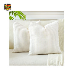 Kissenbez&uuml;ge 40x40 cm 2er Set Cord Kissenh&uuml;lle Beige Dekokissen f&uuml;r Wohnzimmer