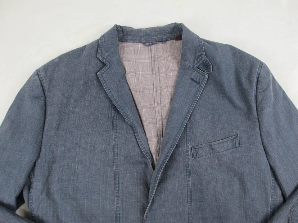 Blazer Johnston & Murphy Para Hombres 2XL XXL Azul Chaqueta a Cuadros Abrigo de Algodón Informal* Foto 3 de 4