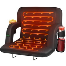 23" Dual-Sided Heated Stadium Seats for Bleachers with Back Support, 3 Levels...