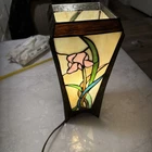 Vtg Tiffany Style Table Accent Night Light Moody Lamp Art Deco Mission
