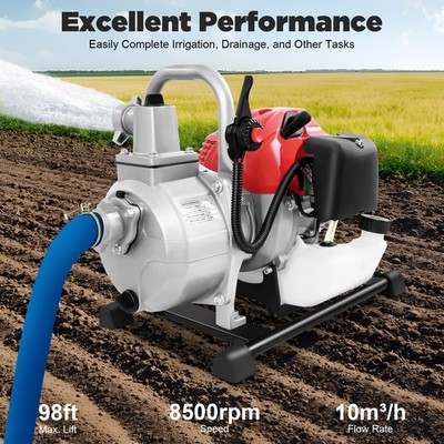 8500RPM Air-cooled Water Transfer Pump 1.7HP Water Pump 2-Stroke Water Pump