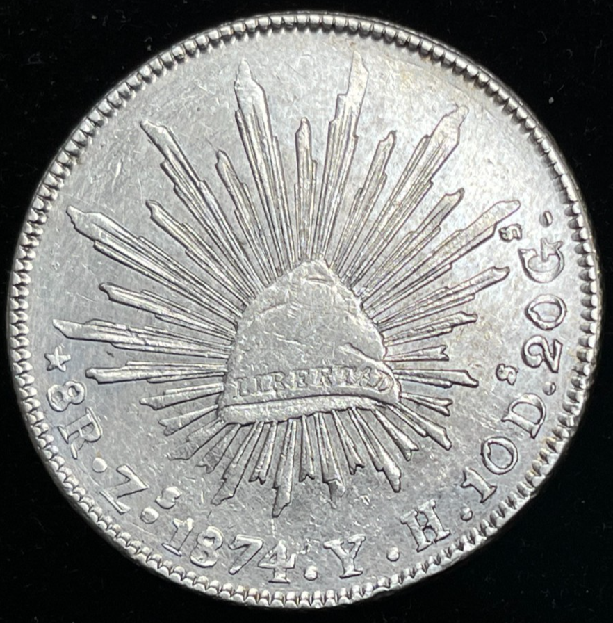 1874 Zs YH Mexico 8 Reales Silver Coin Great Condition | eBay