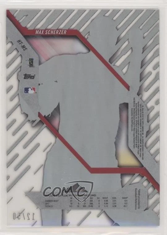 2018 High Tek Pattern 1 Waves/Diagonals Black Rainbow Foil /50 Max Scherzer - Image 2 of 2