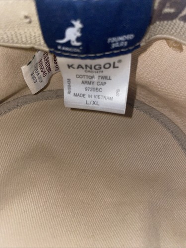 Kangol Cotton Twill Army Cap Flex Fit L/XL Vietnam Tan Brown Streetwear Comfort - Picture 10 of 11