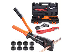 Copper Pipe Crimping Tool, Hydraulic Driven Press Tool with 1/2", 3/4", 1" Jaws