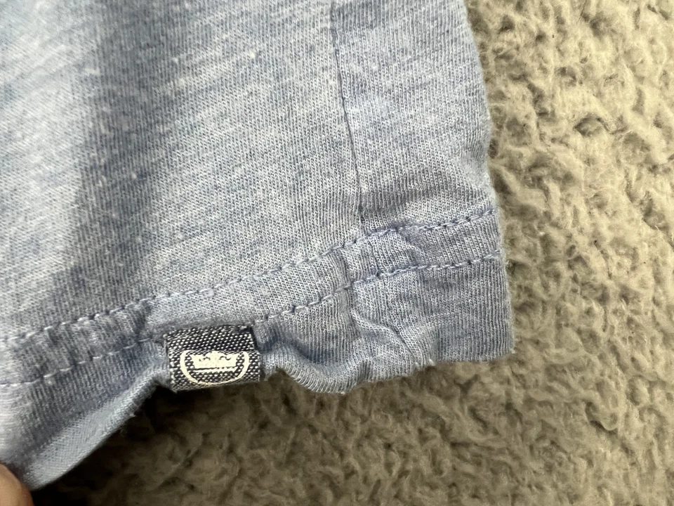 Camisa Peter Millar Para Hombre Mediana Azul Bolsillo Camiseta Informal Modal Foto 3 de 4