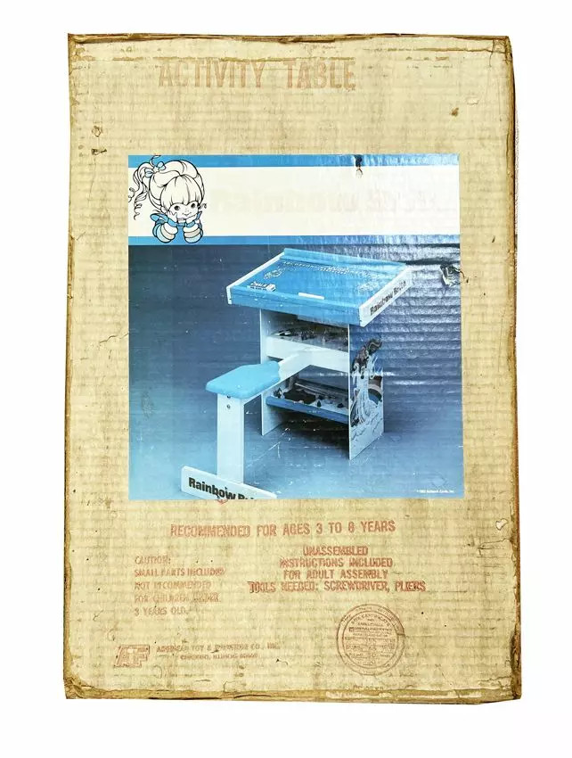 Table d'activités Rainbow Brite vintage en bois ATF pour salle de jeux enfant