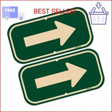2 Pack Right Arrow Signs 12 x 6 Inches Arrow Signs Metal Reflective Sturdy Rust