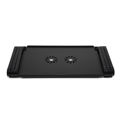 360° Adjustable Foldable Laptop Desk Table Stand Holder W/ Cooling Dual Fan Mous