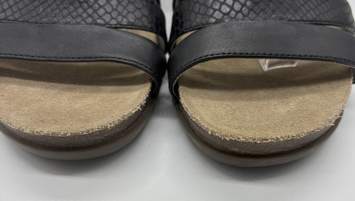 Abeo Biana Black Leather Strappy Block Heel Comfort Sandal Women's Sz 8 Narrow - 第 2/10 張圖片