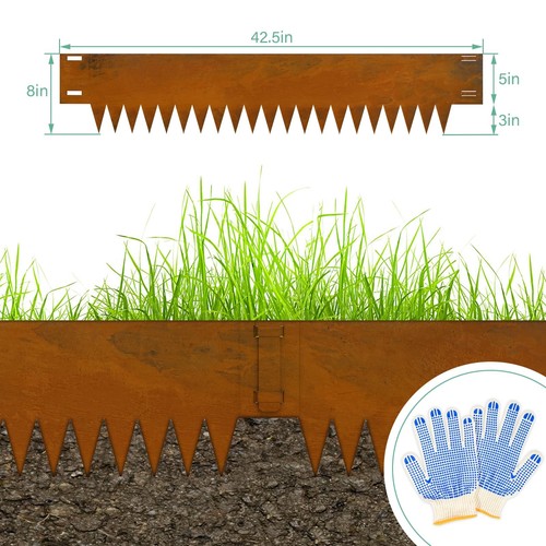 Cor Ten Steel Landscape Edging, 8Hx40L-Inch Metal Landscaping Edging, 6-Pack ... - Picture 4 of 7