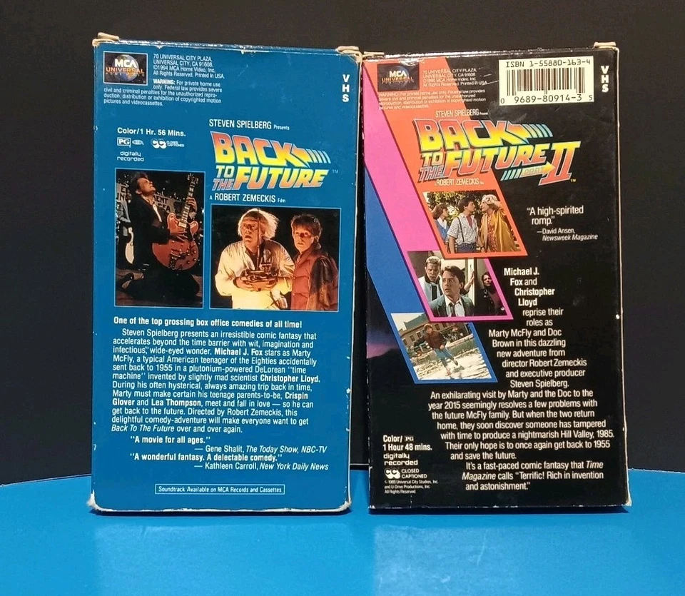 Back To Future 1 & 2 VHS Michael Fox MCA Universal Bundle Of 2 - Image 2 of 4