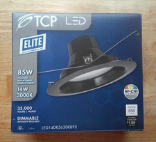 TCP LED 85W 3000K Recessed Downlight 850 LUMENS, BLK, FITS 5" 6"