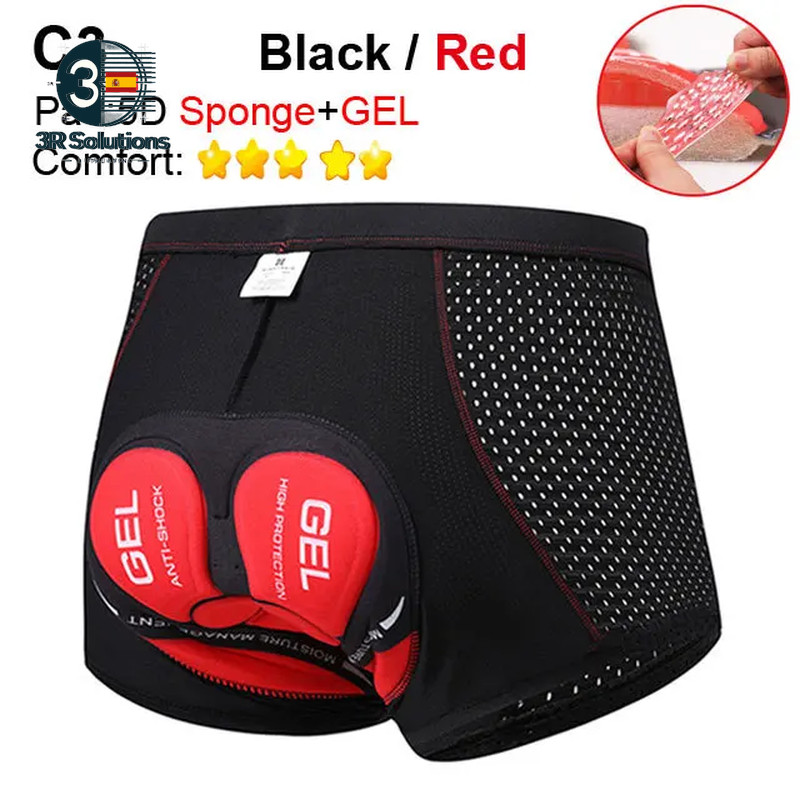 Ropa Ciclismo Pantalones Interiores Gel 5D Transpirables Hombre