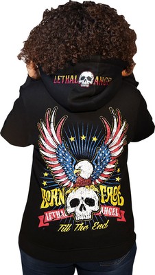 Lethal Threat Women's Born Free Zip Up Hoodie Motorcycle Street Bike