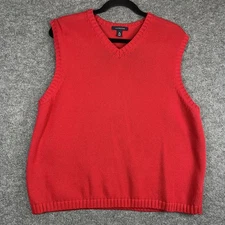 Lands End Women’s 100% Cotton Sweater Vest Size XL Old Money Classic Minimalist