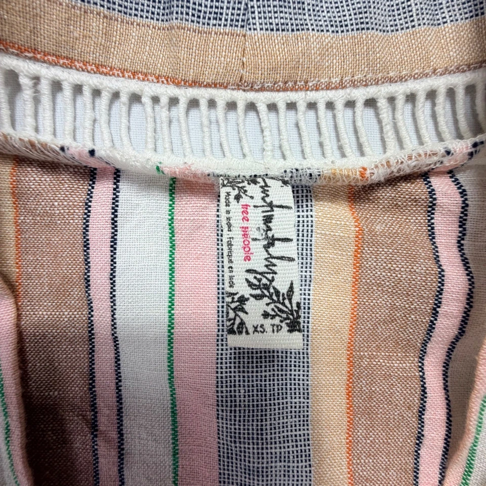 Conjunto de bata kimono a rayas y pantalones de pierna ancha Free People XS TP Foto 3 de 4