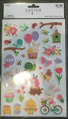30 HL Paper Crafts Easter Is Here Dimensional Sticker Packs 30 pcs in each pack