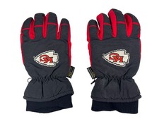 Vtg 90s KANSAS CITY KC CHIEFS Black Warm NFL FOOTBALL WINTER GLOVES Fan Gear MED