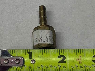 Brass 3/16'' Hose Barb × 1/4'' Female NPT Pipe Thread Adapter
